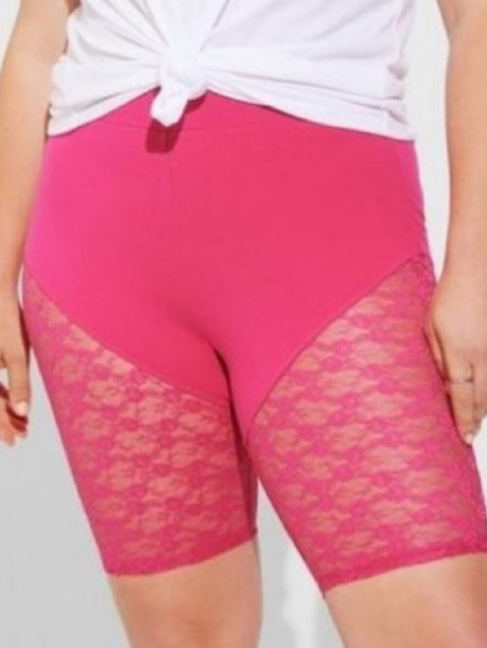 Torrid Pink Lace Bike Shorts 0